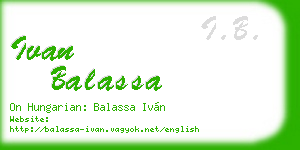 ivan balassa business card